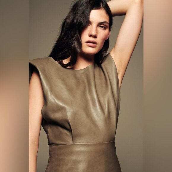 SALE 🔥 ZARA Leather Dress Size S • LIMITED EDITION  • BLOGGER FAVORITE • RARE - Picture 3 of 13
